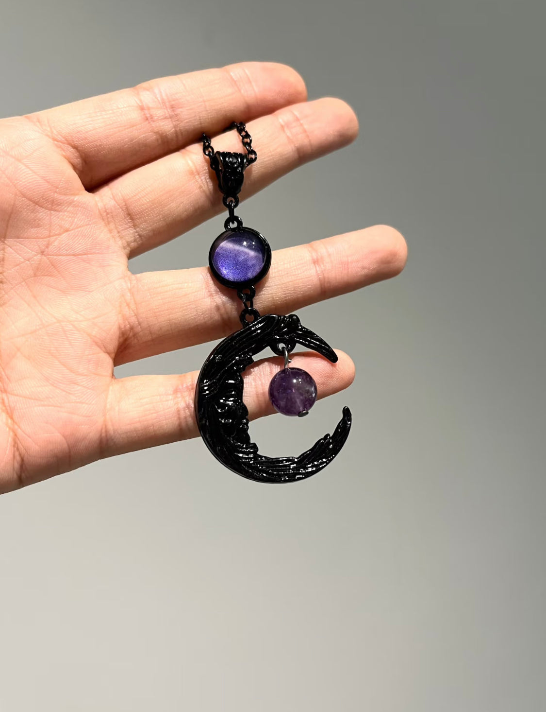 Midnight Amethyst Orbit Necklace
