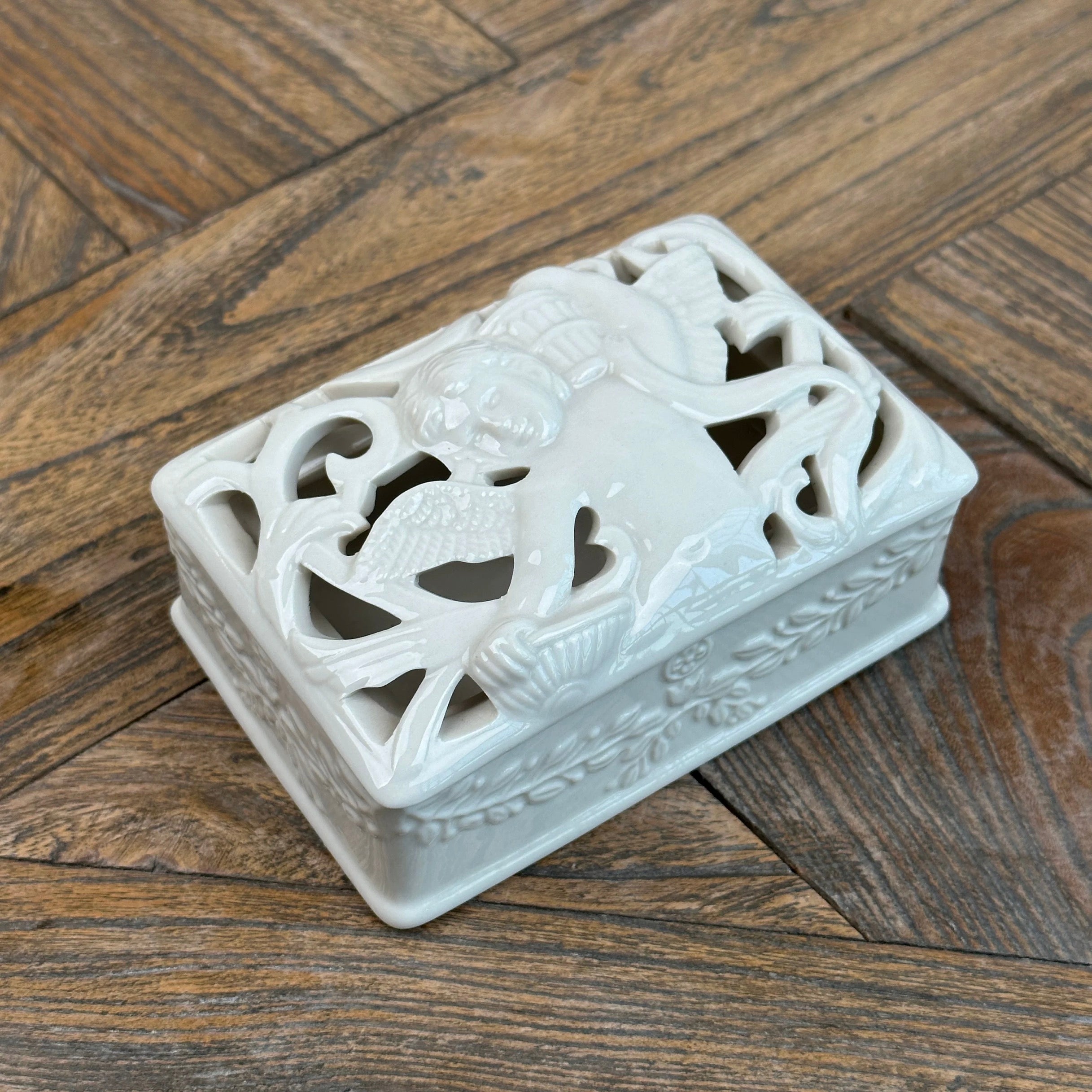 Cherub White Trinket Box