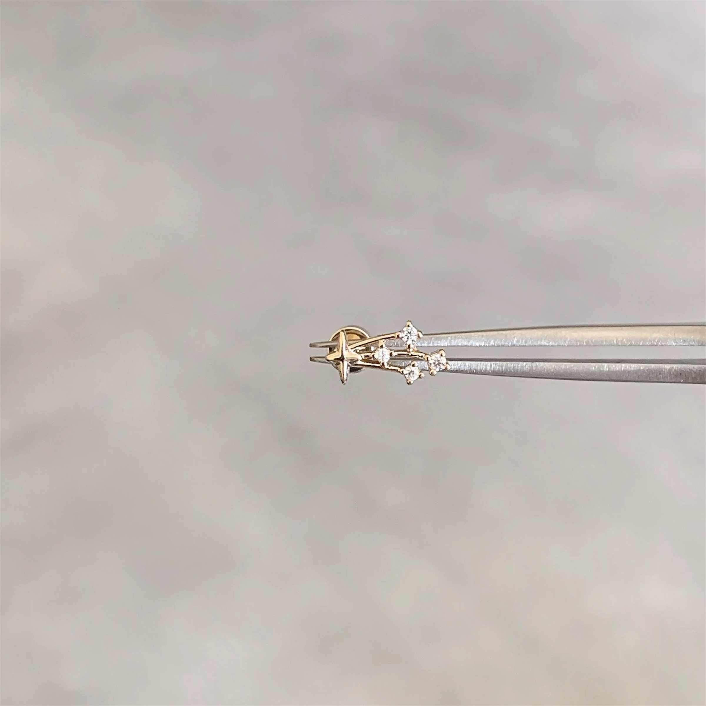 Gold Celestial Cluster Helix Stud