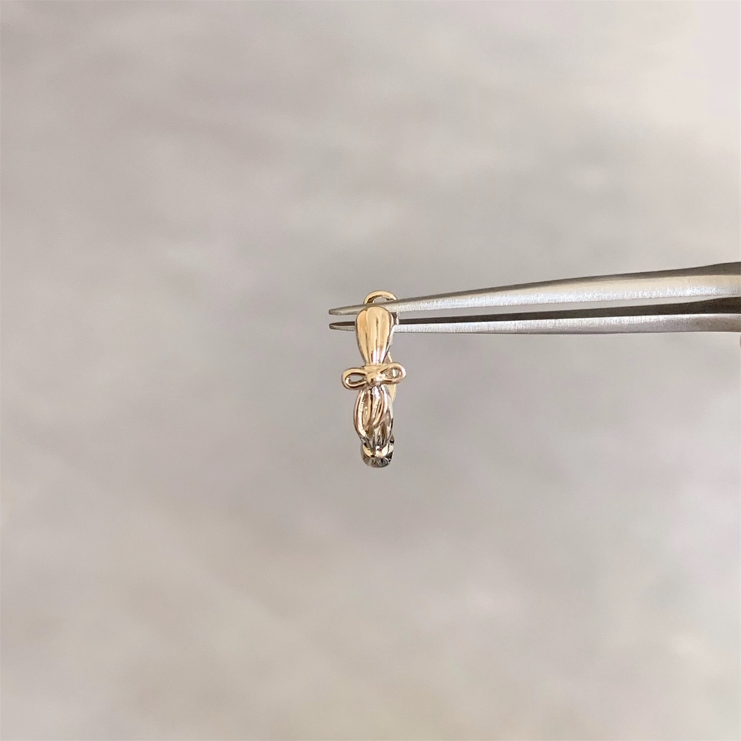 Gold Dainty Bow Helix Hoop