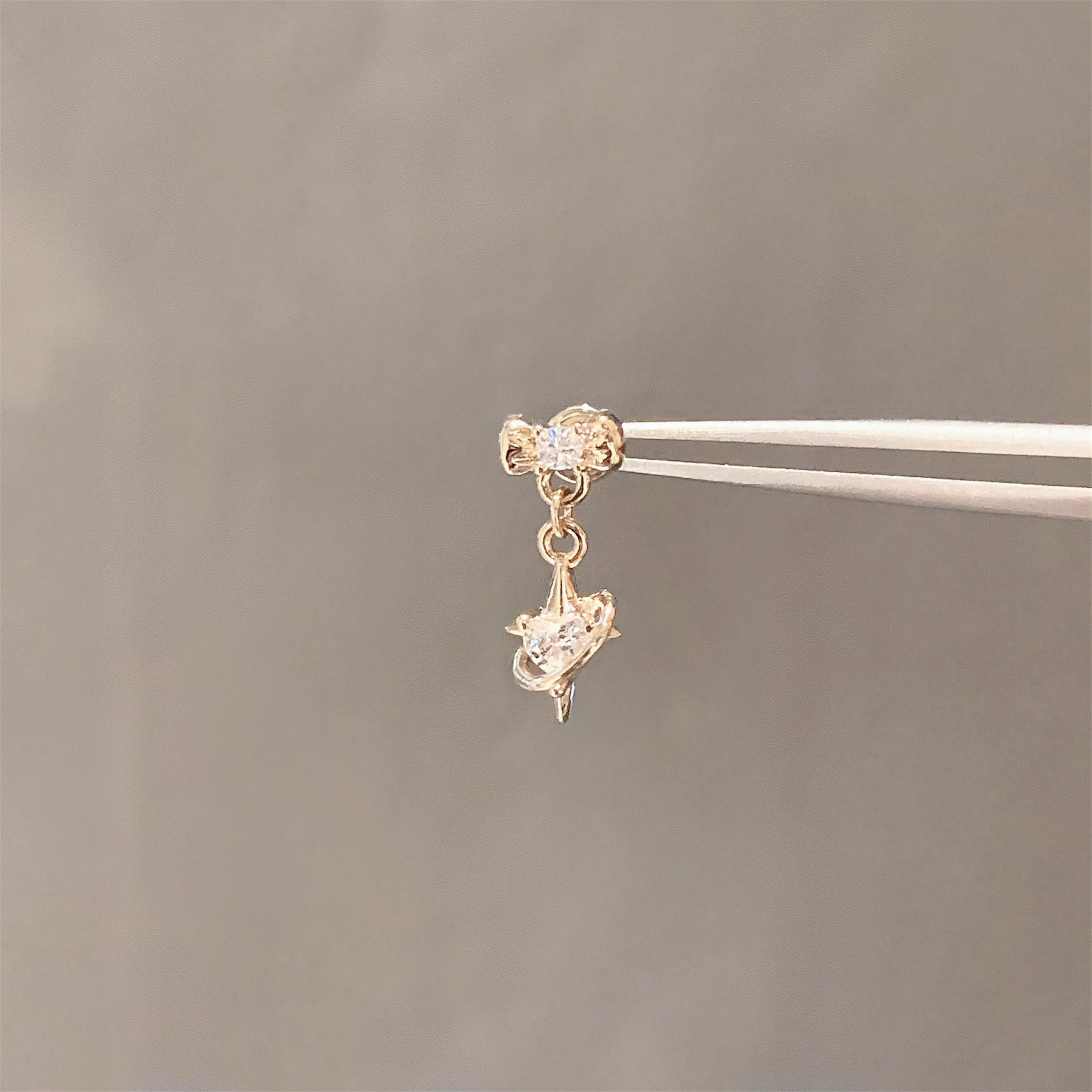 Gold Dainty Planet Helix Stud