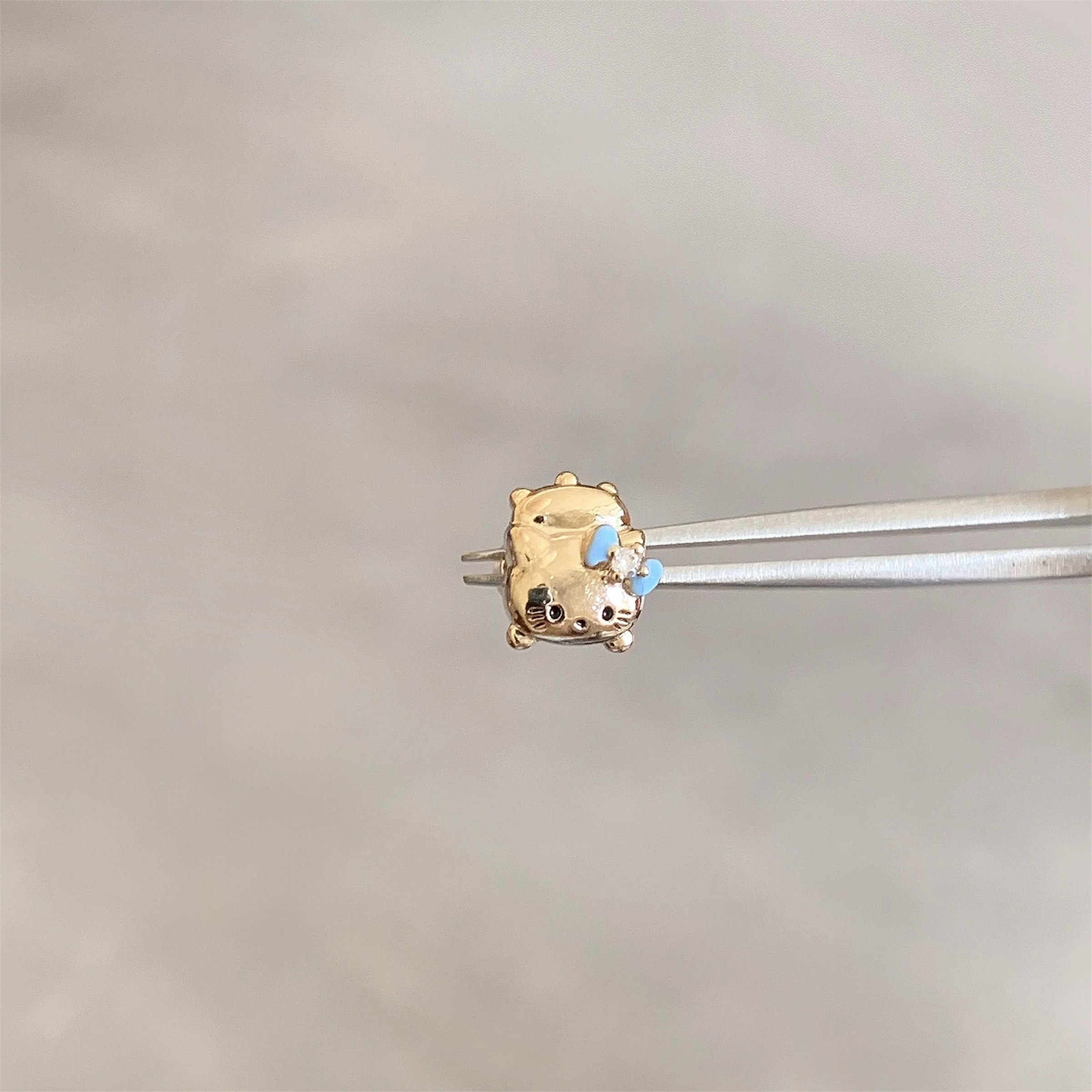Gold Kitty Helix Earring