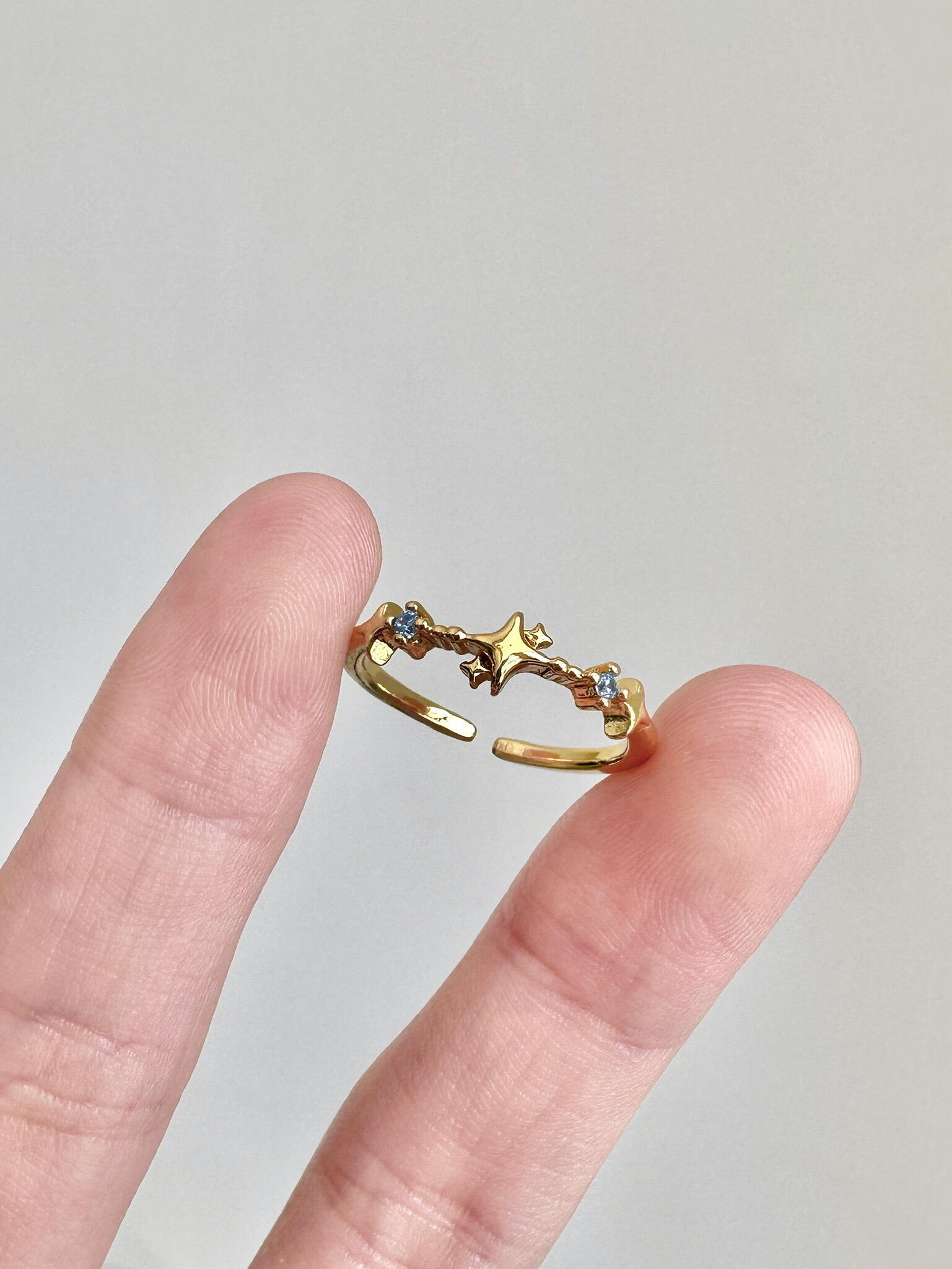 Starry Night Gold Adjustable Ring
