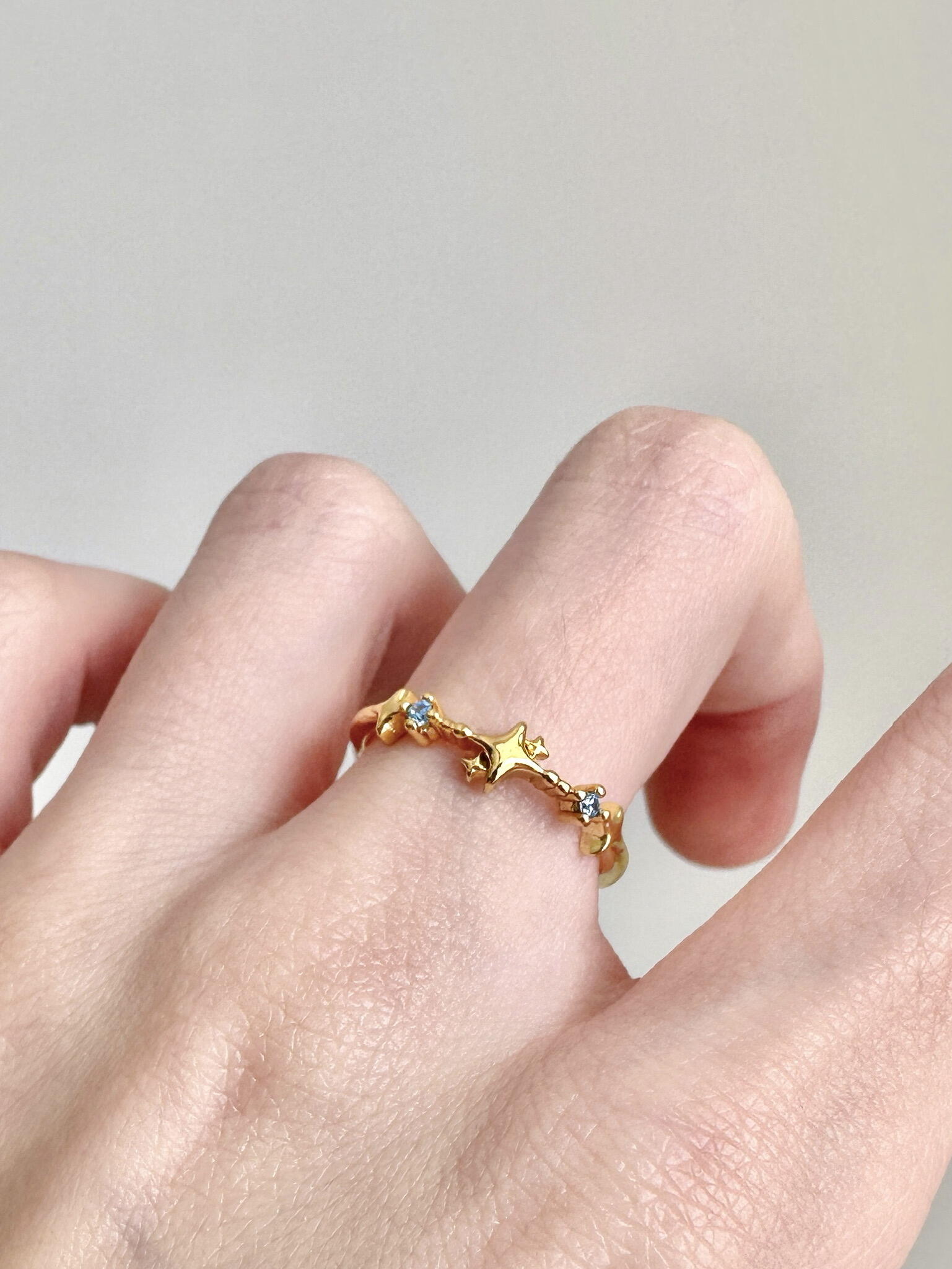 Starry Night Gold Adjustable Ring