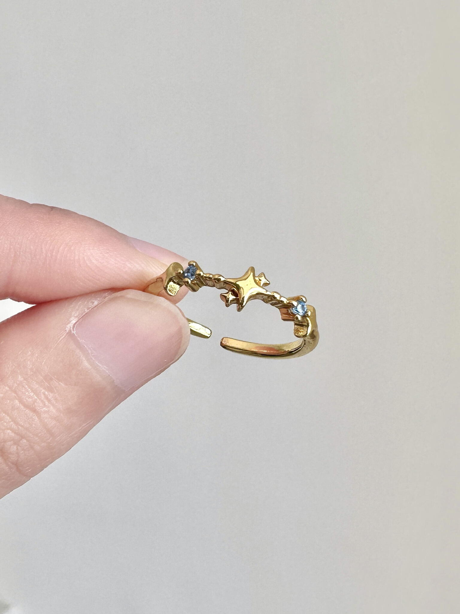 Starry Night Gold Adjustable Ring