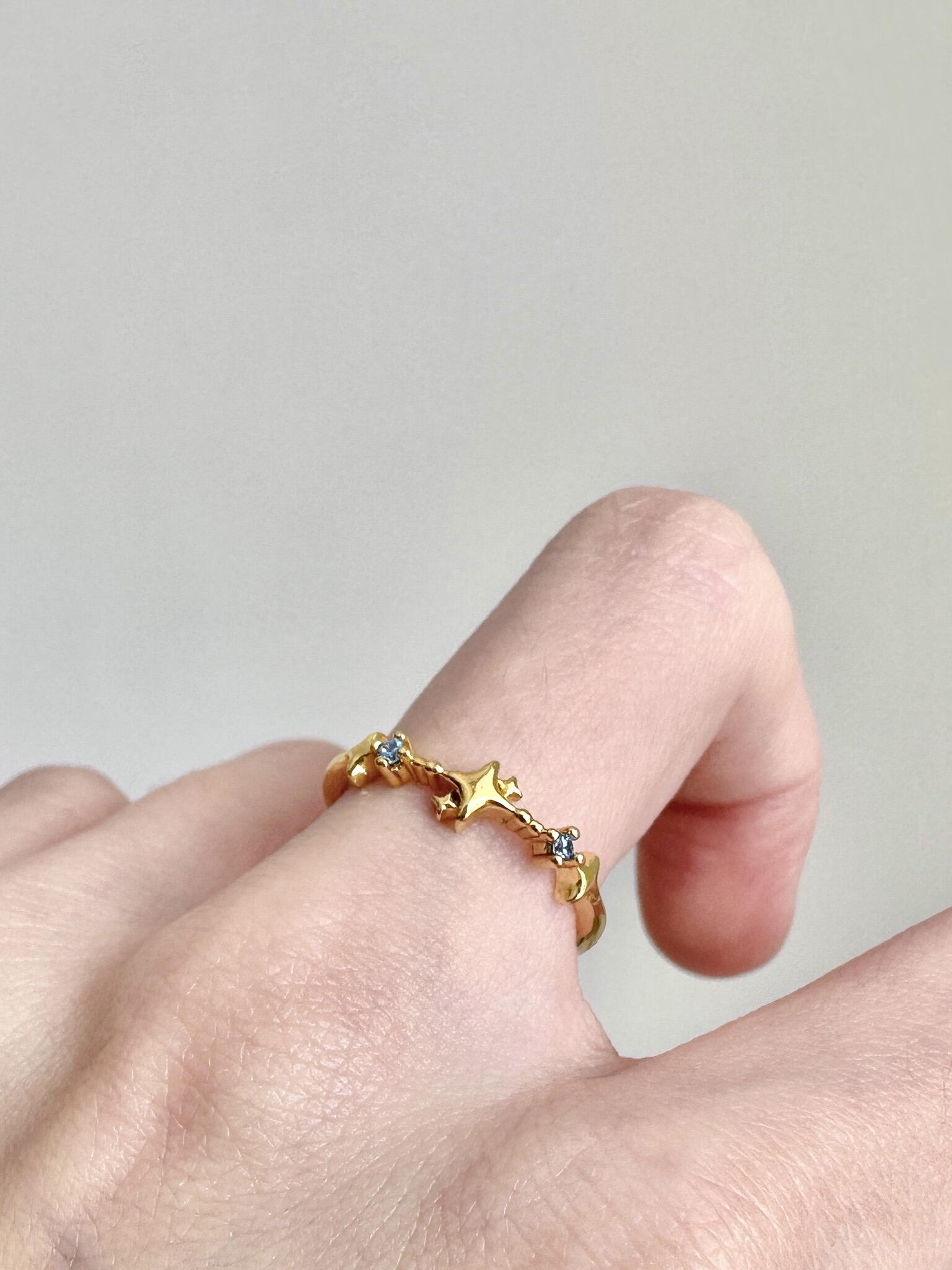 Starry Night Gold Adjustable Ring