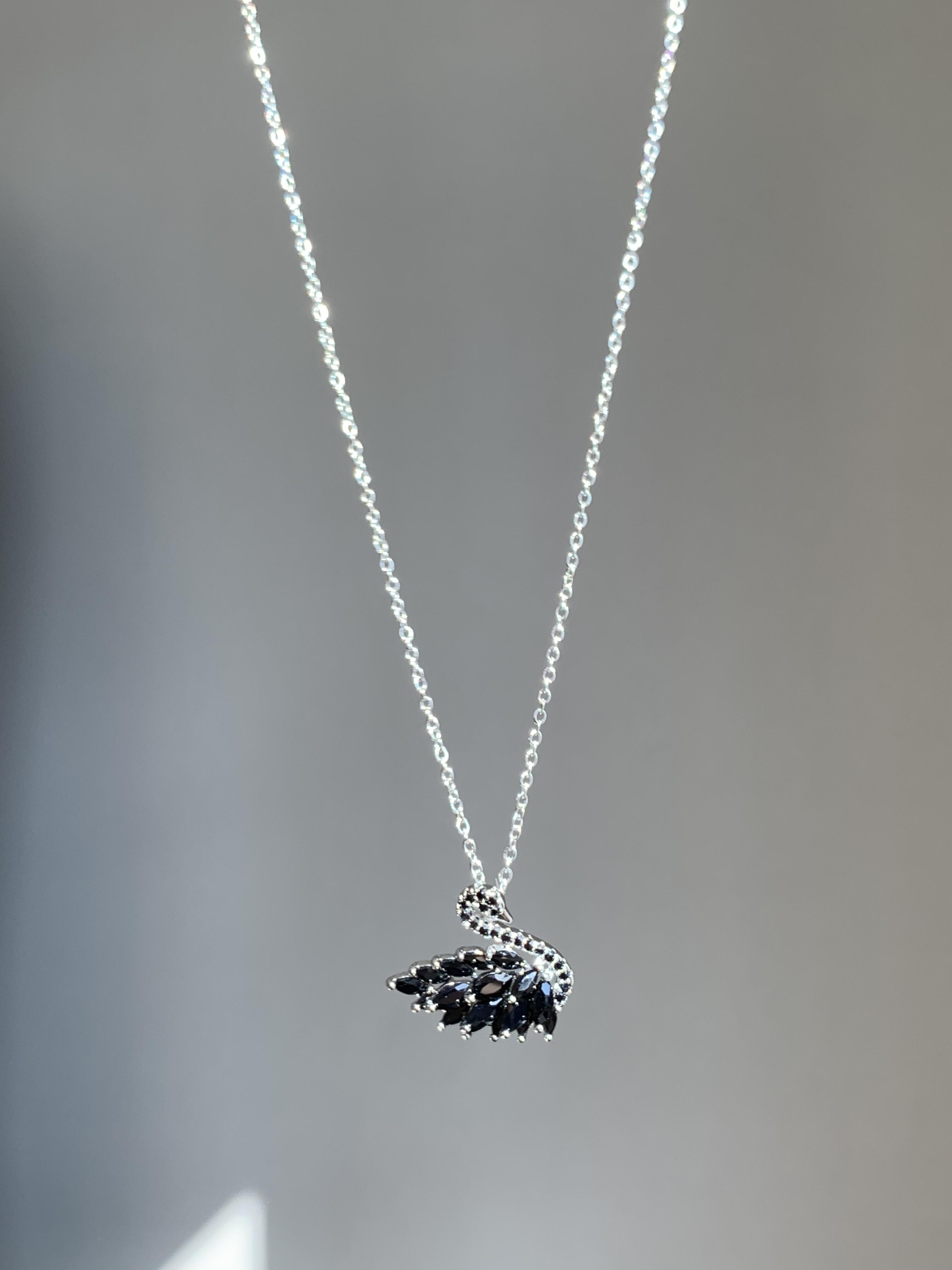 Black Grace Swan Necklace