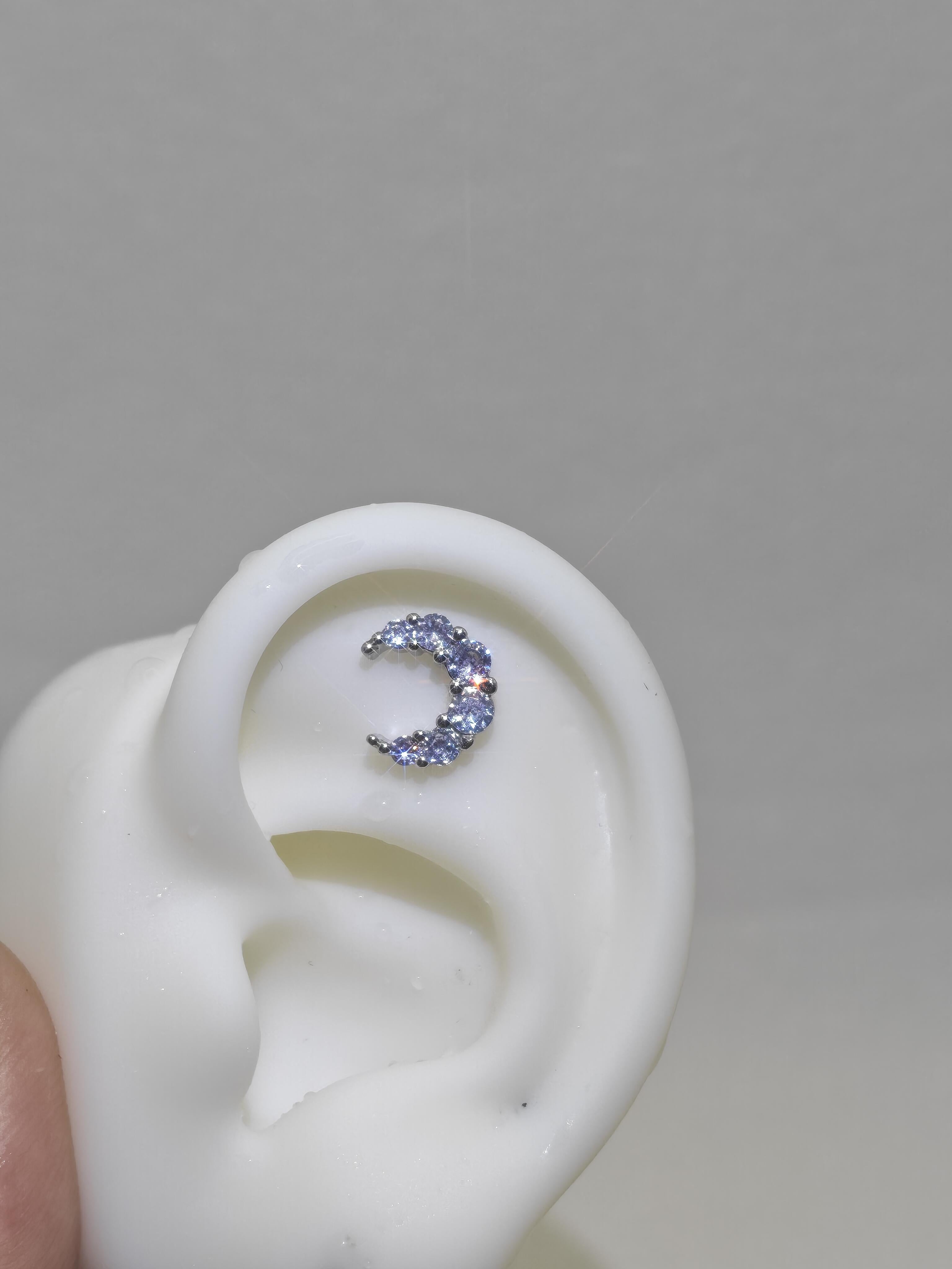 Classic Crescent Moon Stud