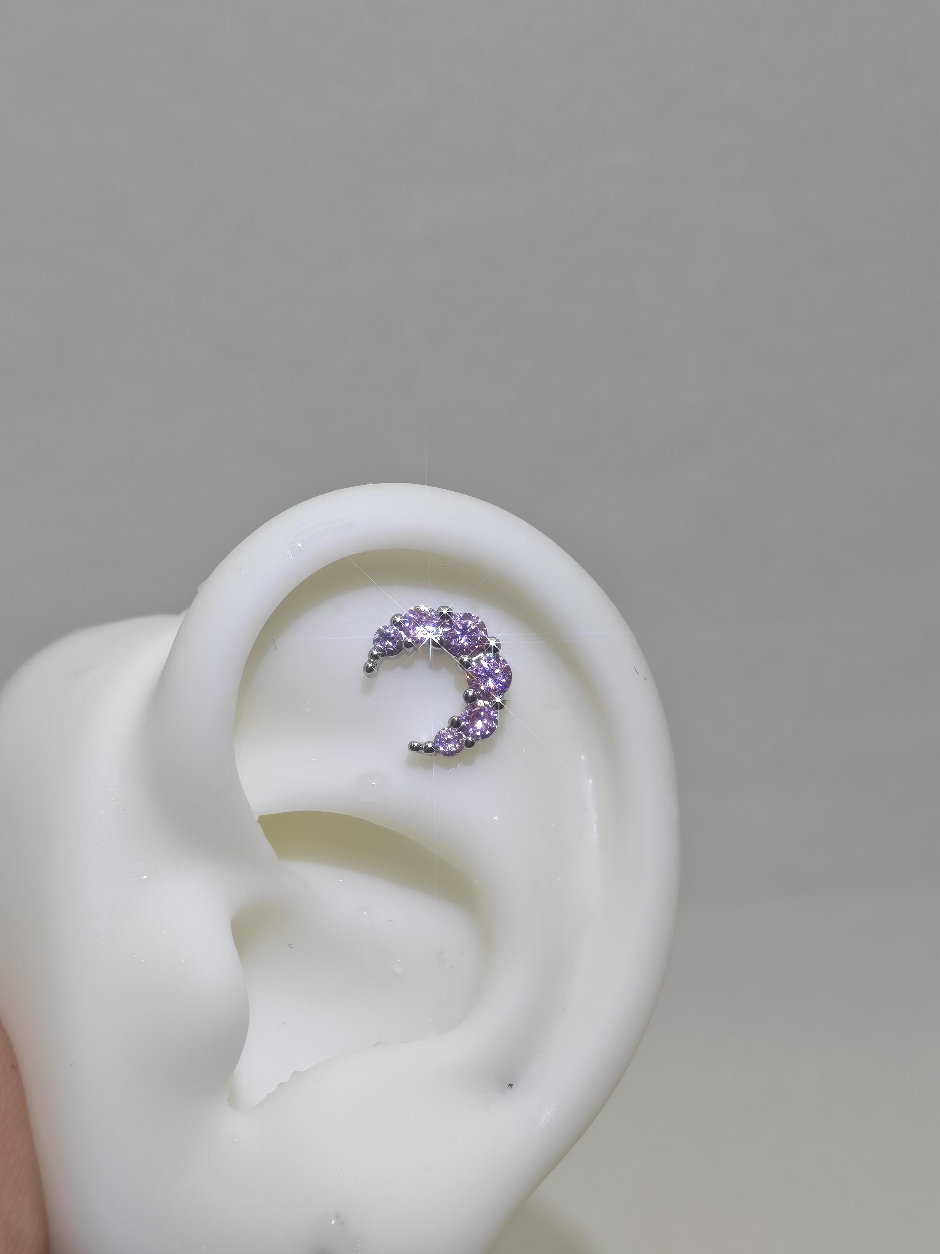 Classic Crescent Moon Stud