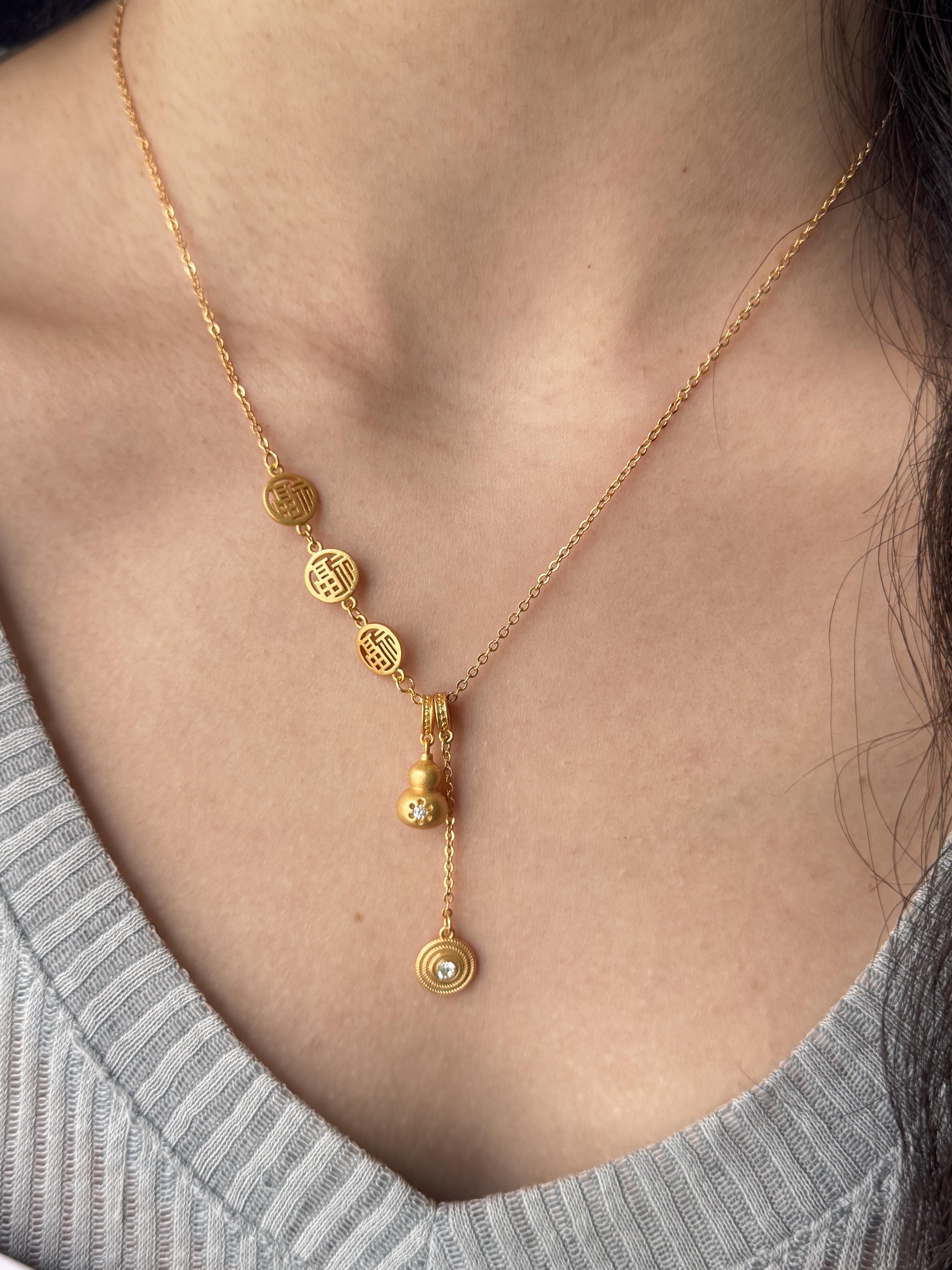 Golden Gourd Fortune Necklace