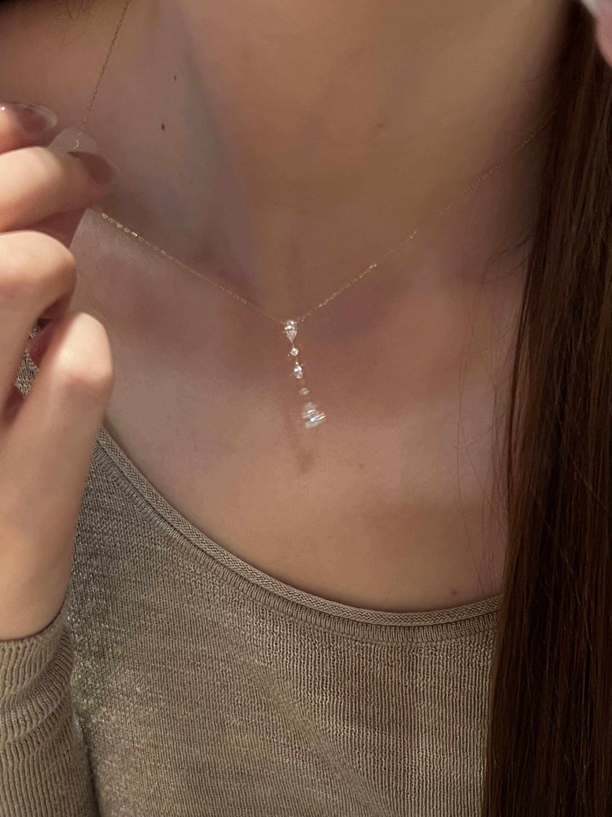Continuous Teardrop Gold Dainty Necklace