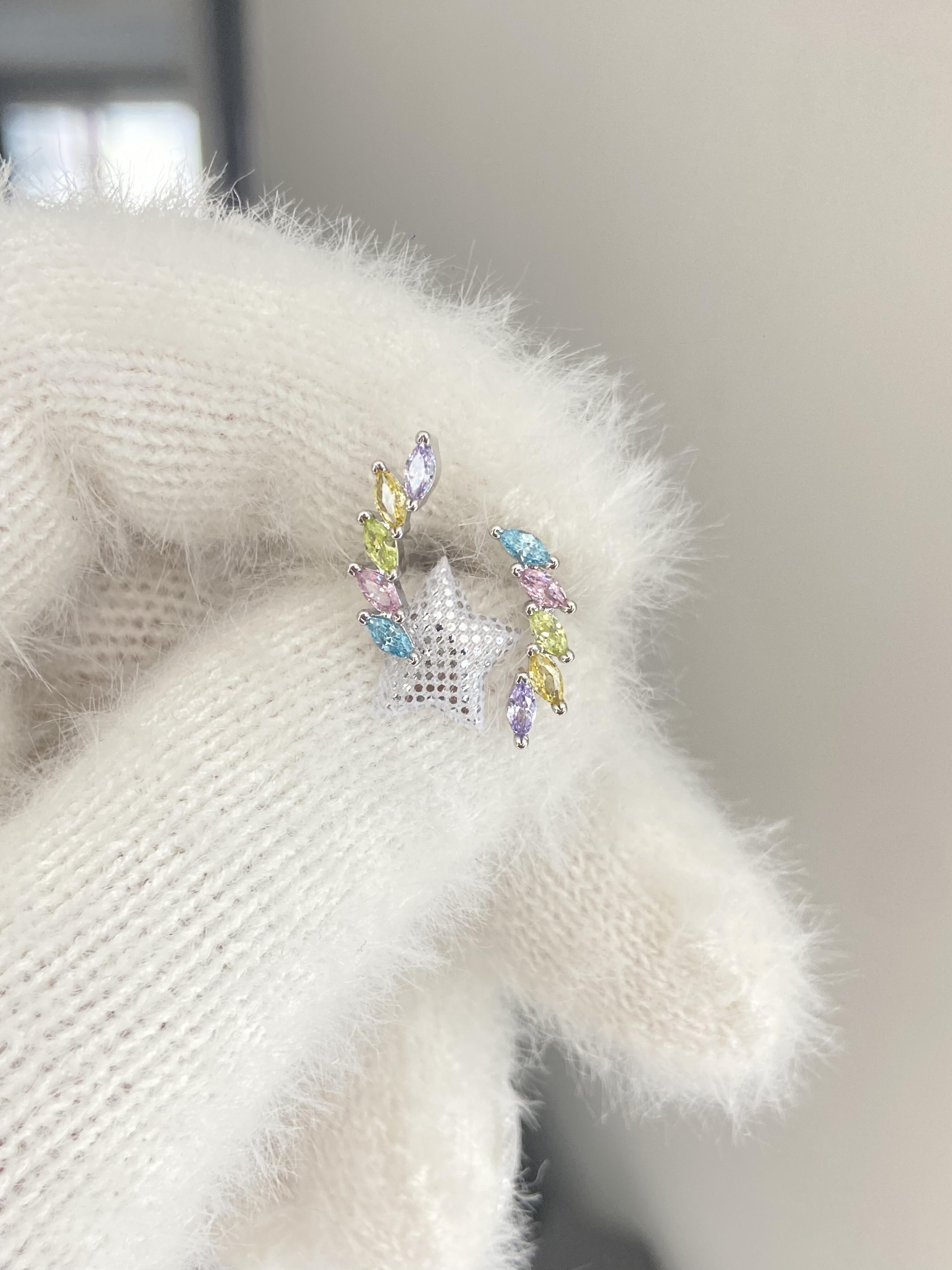 Multi Gem Helix Earrings