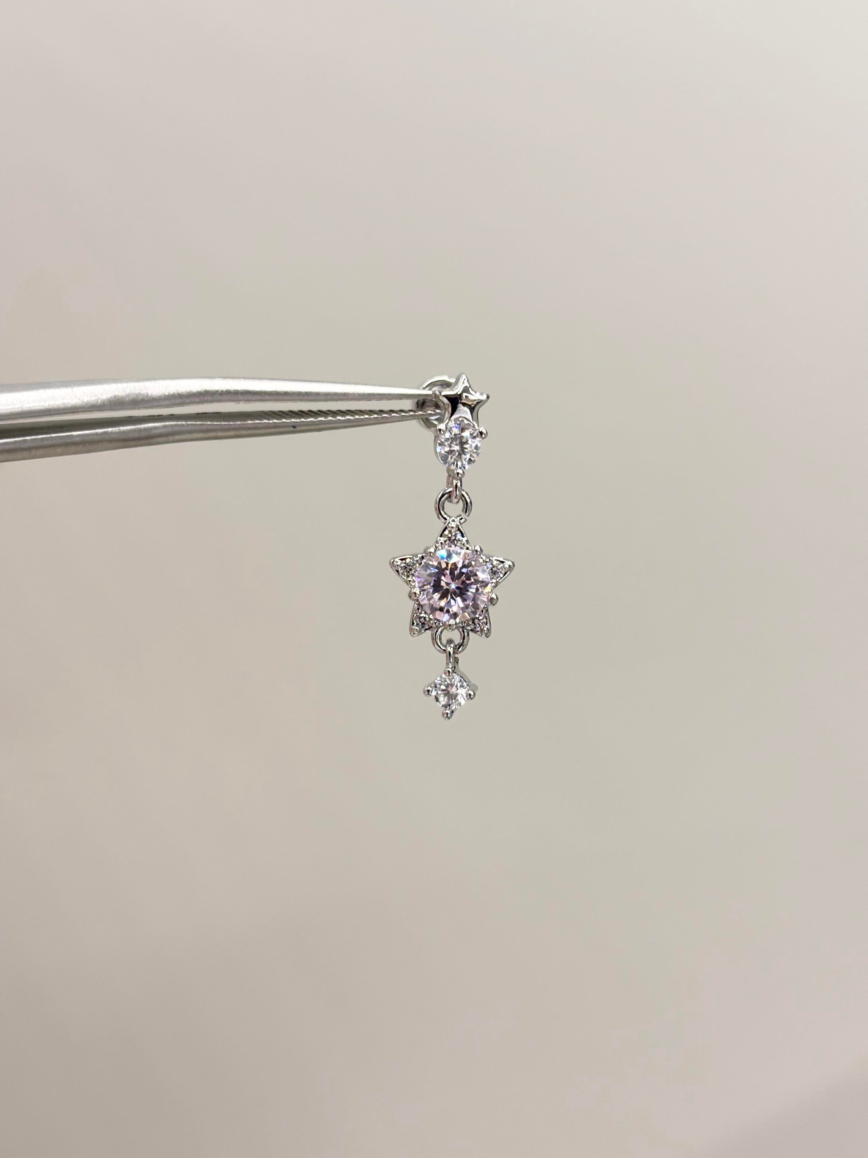 Pink Starfall Lobe Earrings