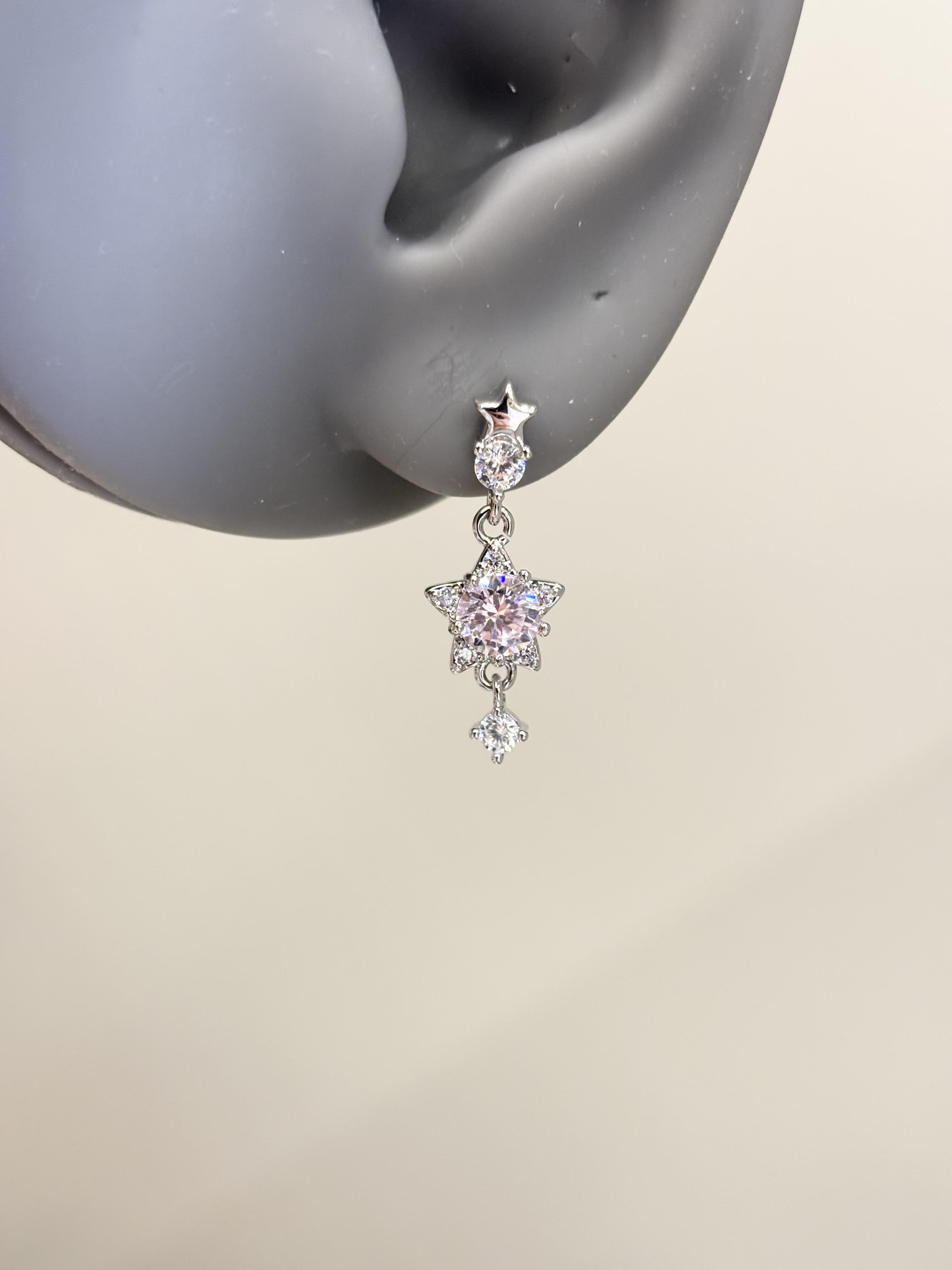 Pink Starfall Lobe Earrings
