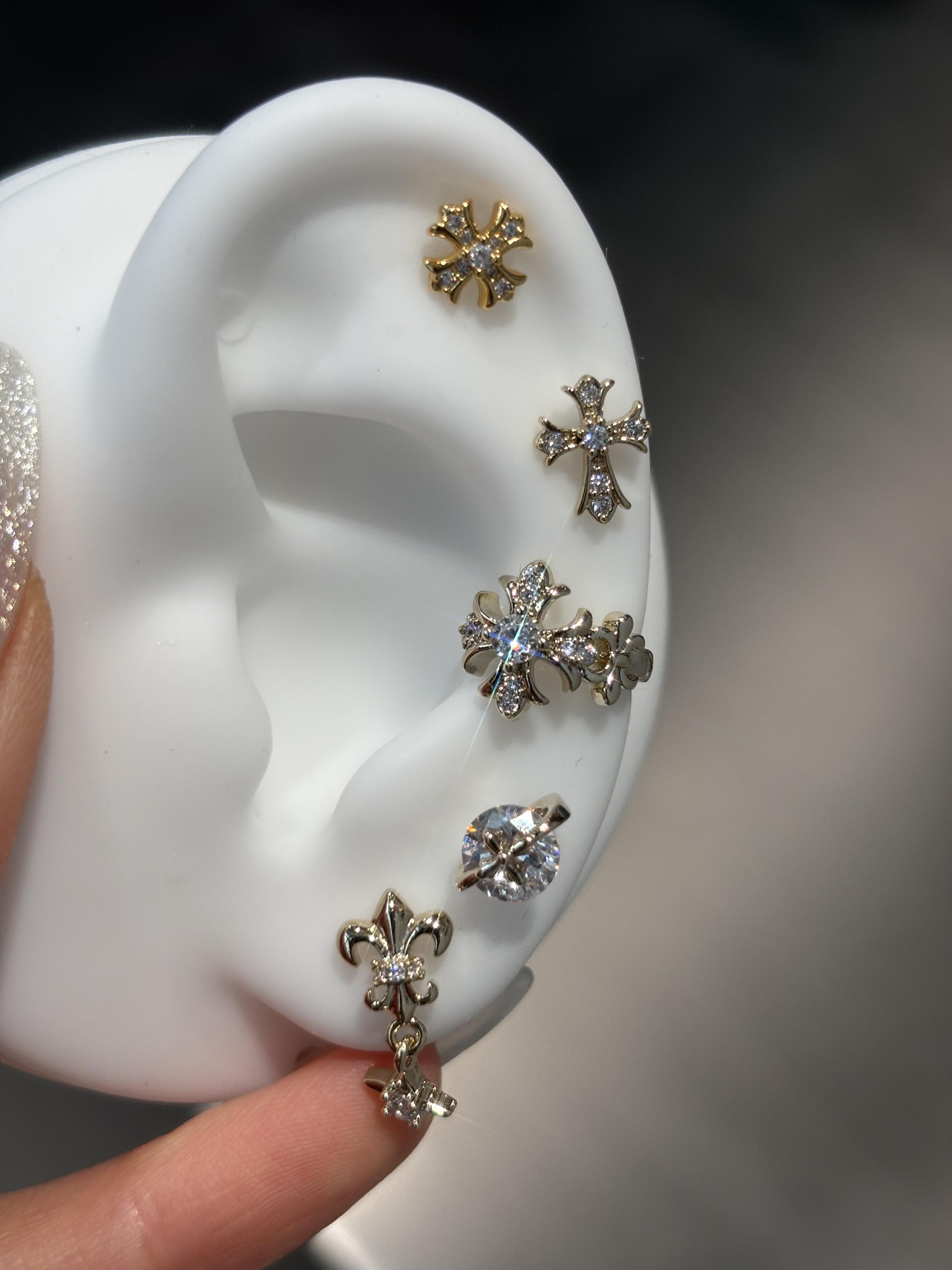Gold Heritage Gothic Earring Stack