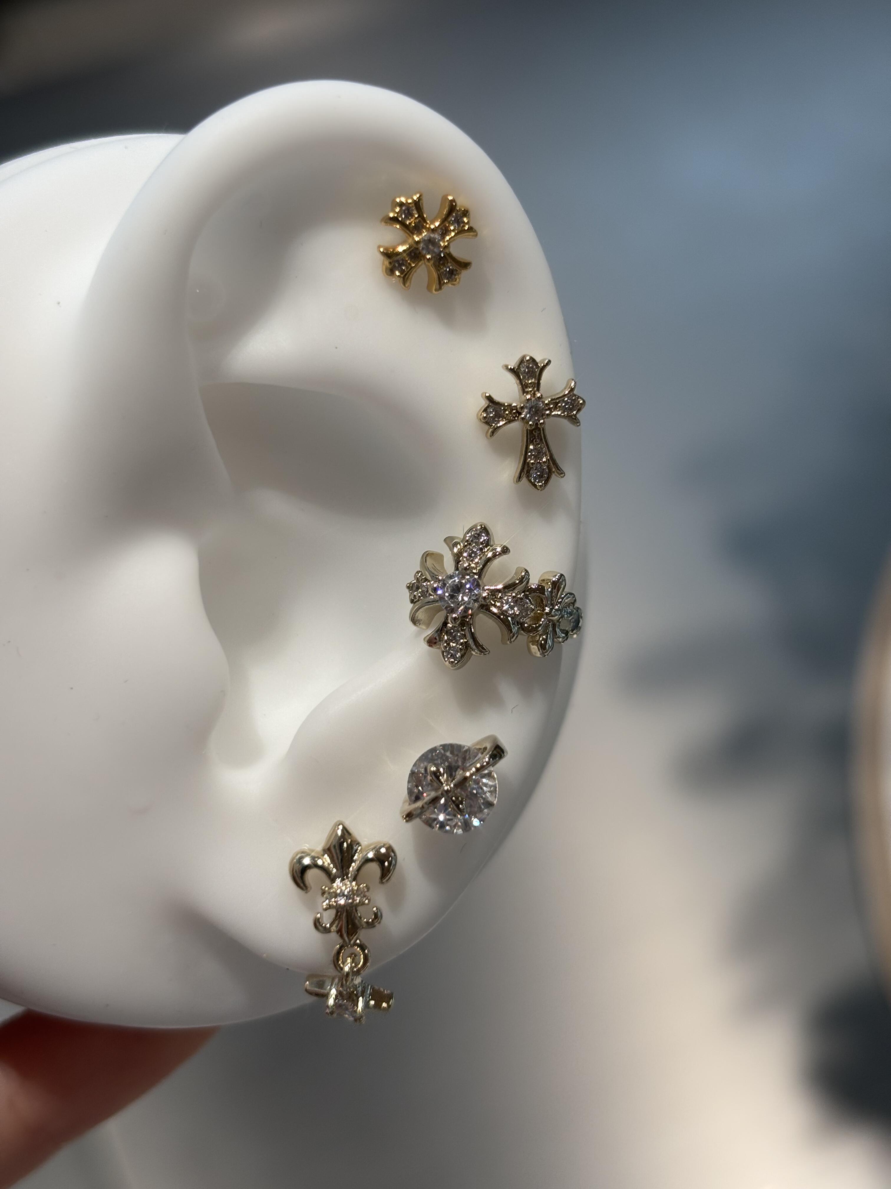 Gold Heritage Gothic Earring Stack
