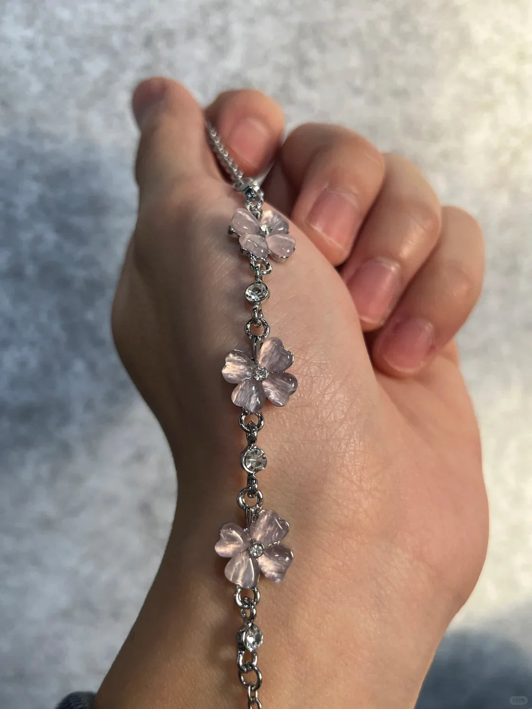 Pink Clover Charm Bracelet